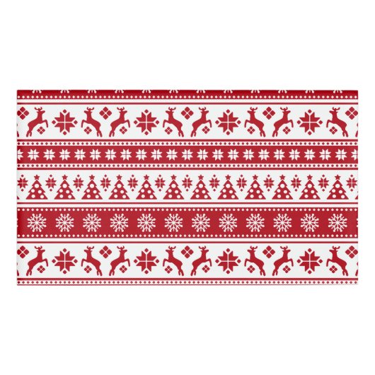 Kerstfeestdag Nordic Pattern Cozy Naambadge (Voorkant)