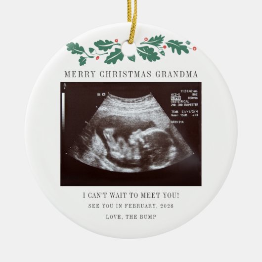 Kerstfeestdag oma Keepomwille Ultrasound Keramisch Ornament (Voorkant)