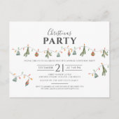 Kerstfeestdag Ondernemingsfeest Modern Rustin Uitnodiging Briefkaart (Voorkant)