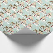 Kerstfeestdag op de Noordpool Penguin Reindeer Nor Cadeaupapier (Hoek)