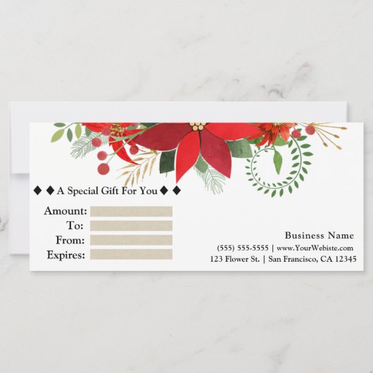 kerstfeestdag Ornamenten cadeaubon (Achterkant)