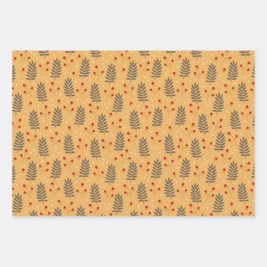 Kerstfeestdag Pattern Modern Bauble Inpakpapier Vel (Voorkant 2)