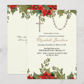 Kerstfeestdag Pointsettias Rosary Kaart (Voorkant / Achterkant)