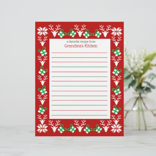 Kerstfeestdag — Recippapier (Staand voorkant)