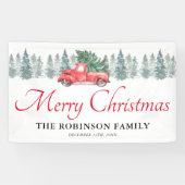 Kerstfeestdag  Red Truck Spandoek (Horizontaal)