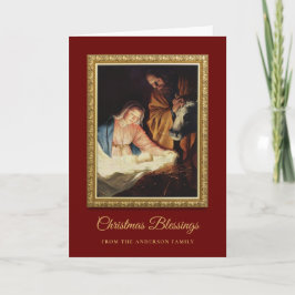 Kerstfeestdag: Religieuze gouden kerstfeestdag Kaart