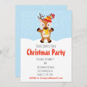 Kerstfeestdag rendierverlichting kaart (Voorkant / Achterkant)