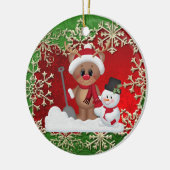 kerstfeestdag rendierversiering cartoon keramisch ornament (Links)