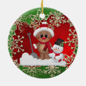kerstfeestdag rendierversiering cartoon keramisch ornament (Achterkant)