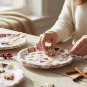 Kerstfeestdag Retro Decorations Bauble Papieren Bordje