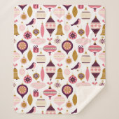 Kerstfeestdag Retro Decorations Bauble Sherpa Deken (Voorkant)