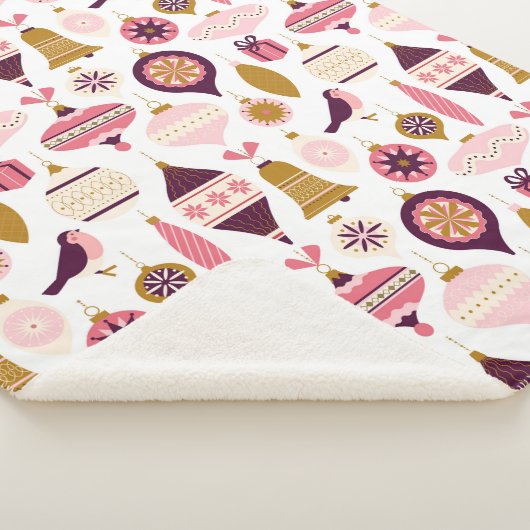 Kerstfeestdag Retro Decorations Bauble Sherpa Deken (3/4)