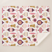 Kerstfeestdag Retro Decorations Bauble Sherpa Deken (Voorkant (horizontaal))