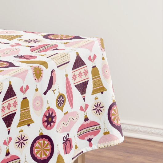 Kerstfeestdag Retro Decorations Bauble Tafelkleed (Voorbeeld)