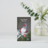 kerstfeestdag rode grijze kalk visitekaartje (Staand voorkant)