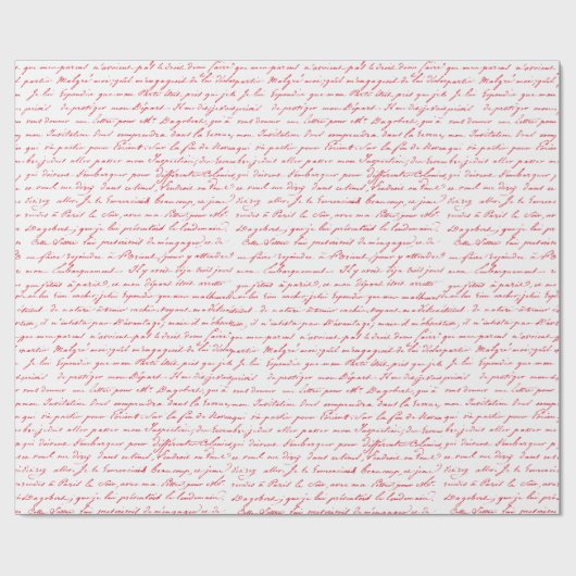 Kerstfeestdag Romantisch  Frans script Cadeaupapier (Vlak)