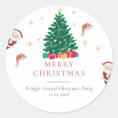 Kerstfeestdag Ronde Sticker (Voorkant)