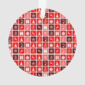 Kerstfeestdag rood patroon ornament (achterkant)
