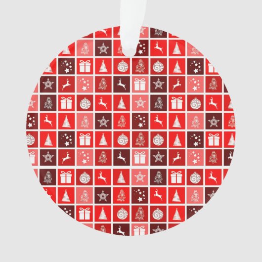 Kerstfeestdag rood patroon ornament (voorkant)