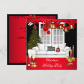 Kerstfeestdag Roodwitte balls Kaart (Voorkant / Achterkant)