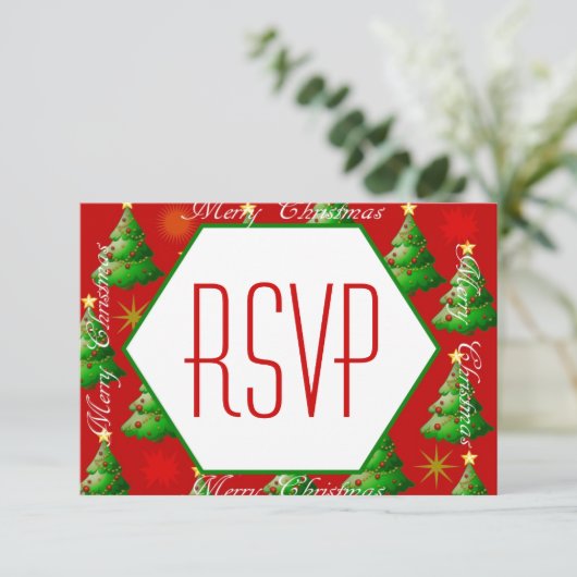 kerstfeestdag RSVP Kaart (Staand voorkant)