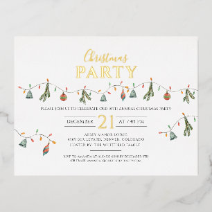 Kerstfeestdag - Rustisch goud Folie Feestdagen Briefkaart