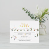 Kerstfeestdag - Rustisch goud Folie Feestdagen Briefkaart (Staand Voorkant)