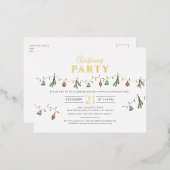 Kerstfeestdag - Rustisch goud Folie Feestdagen Briefkaart (Voorkant / Achterkant)