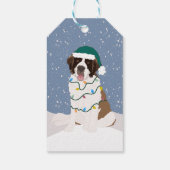 Kerstfeestdag Saint Bernard Cadeaulabel (Achterkant)