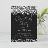 Kerstfeestdag Silver Shimmering Lights Kaart (Staand voorkant)