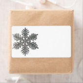 kerstfeestdag Silver Snowflake Star-ontwerp Etiket (Insitu)