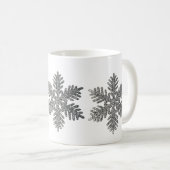 kerstfeestdag Silver Snowflake Star-ontwerp Koffiemok (Voorkant rechts)