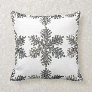kerstfeestdag Silver Snowflake Star-ontwerp Kussen