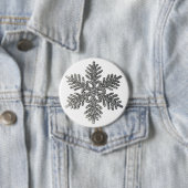 kerstfeestdag Silver Snowflake Star-ontwerp Ronde Button 7,6 Cm (In situ)