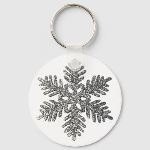 kerstfeestdag Silver Snowflake Star-ontwerp Sleutelhanger