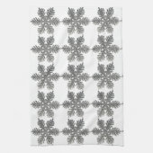 kerstfeestdag Silver Snowflake Star-ontwerp Theedoek (Verticaal)