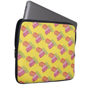 Kerstfeestdag Snoep kerstmis geel Laptop Sleeve