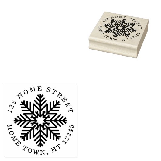 Kerstfeestdag Snowflake Return-adres Rubberstempel (Gestempeld)