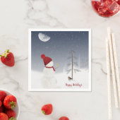 Kerstfeestdag Snowman met ster Servet (Insitu)