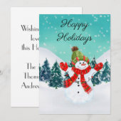 kerstfeestdag Snowman Prettige feestdagen (Voorkant / Achterkant)