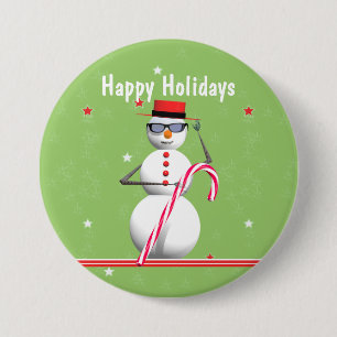 Kerstfeestdag Snowman Ronde Button 7,6 Cm