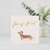 kerstfeestdag - Tan Dog Merry Greeting (Staand voorkant)