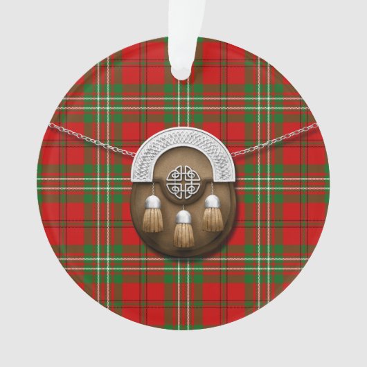 Kerstfeestdag Tartan Ornament (voorkant)
