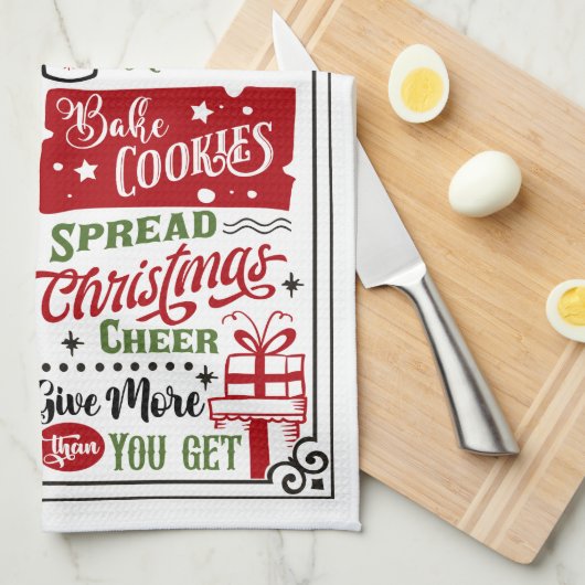 kerstfeestdag theedoek (Quarter Fold)