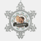 Kerstfeestdag Tin Sneeuwvlok Ornament (Voorkant)