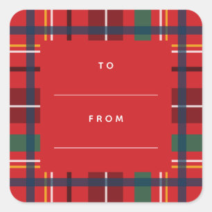 Kerstfeestdag tot blanco rood cadeau vierkante sticker