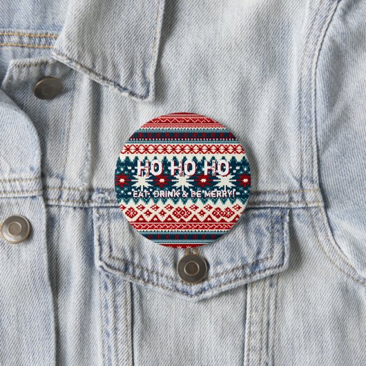 Kerstfeestdag Ugly Sweater Party Ronde Button 7,6 Cm (In situ)
