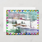 Kerstfeestdag uitnodiging (Voorkant / Achterkant)