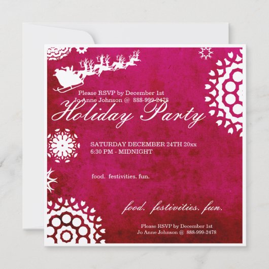 Kerstfeestdag Uitnodiging kerstman en rendier uit (Voorkant)