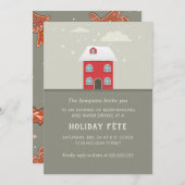 Kerstfeestdag Uitnodigingskaart Kaart (Voorkant / Achterkant)